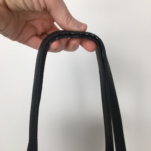 Tommy Hilfiger black tan patterned two strap purse - Picture 5 of 14